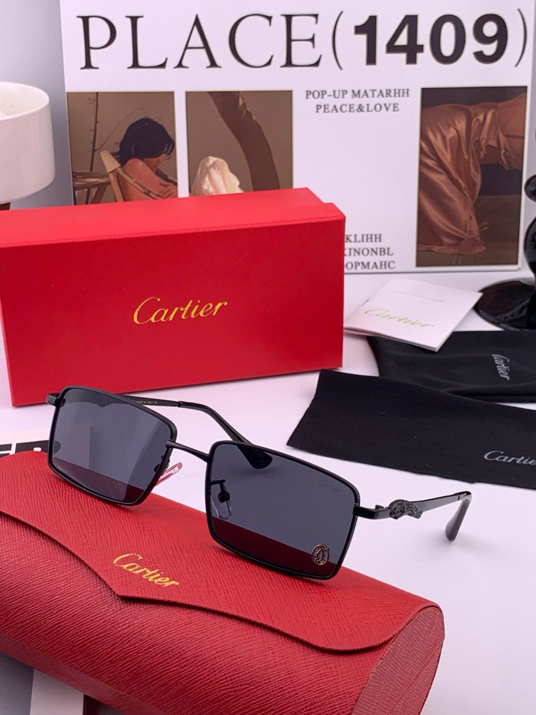 Cartier K51758 Fashion Black Lens Sunglasses for Men & Women - 487245