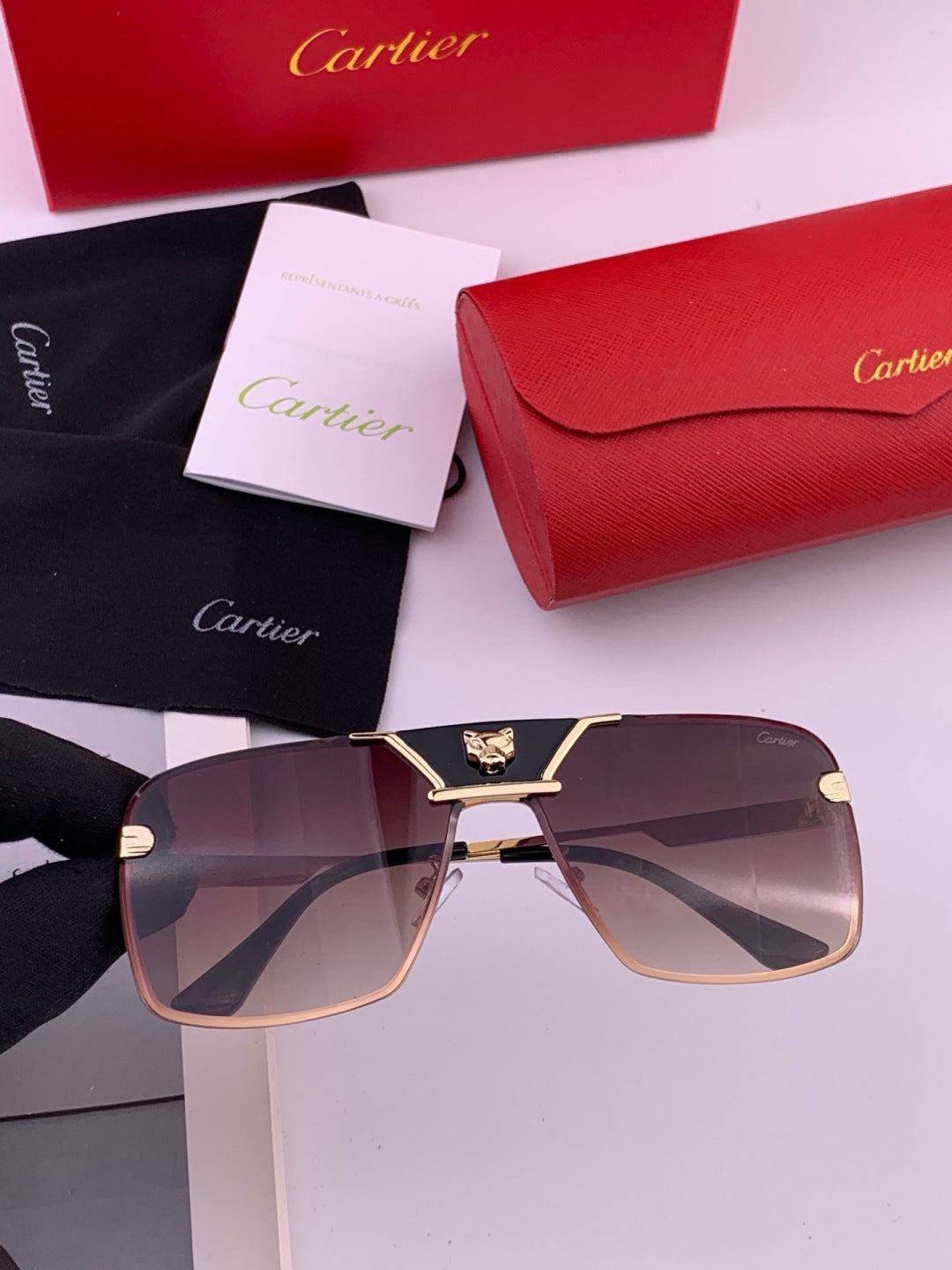 Cartier K11735 Fashion Black Lens Sunglasses for Men & Women