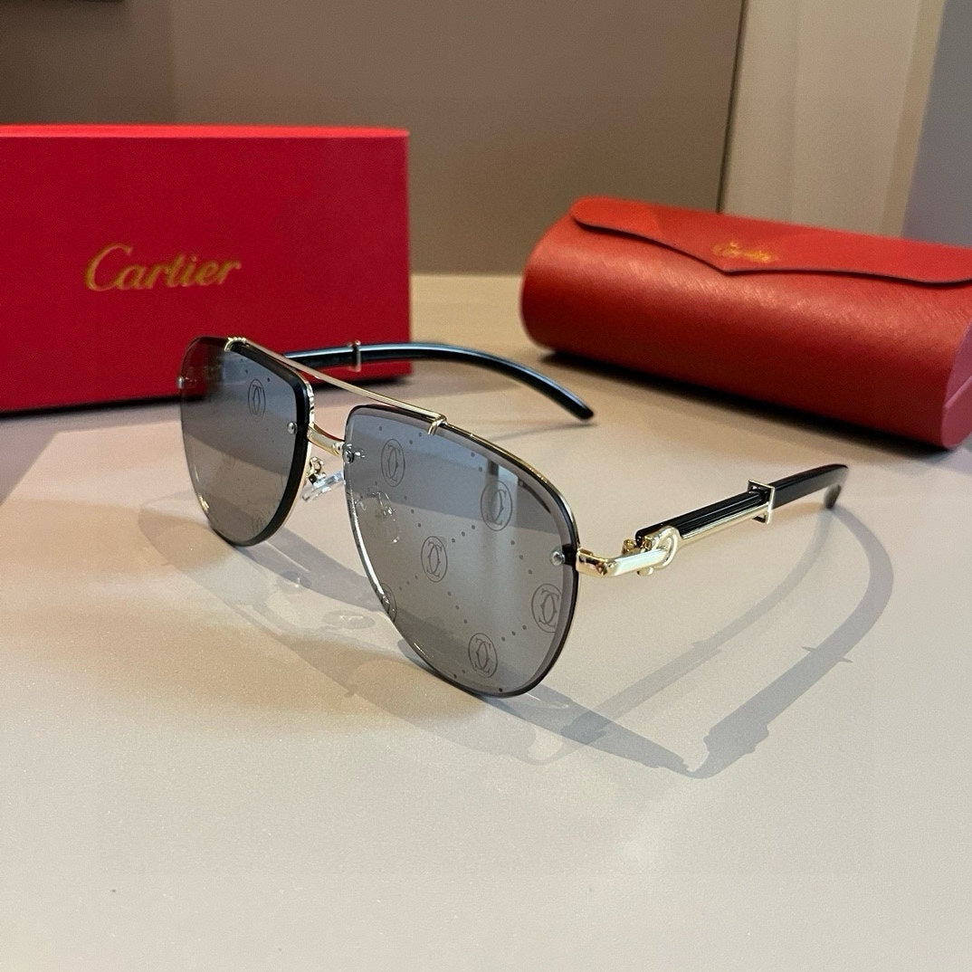 Cartier Aviator Gold Lens Sunglasses for Men - 935057 - detail image 4
