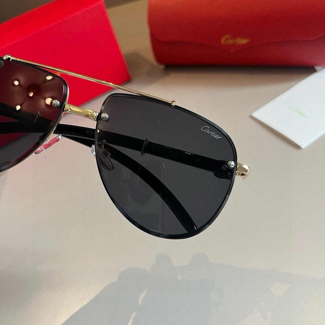 Cartier Aviator Gold Lens Sunglasses for Men - 935058 - detail image 6
