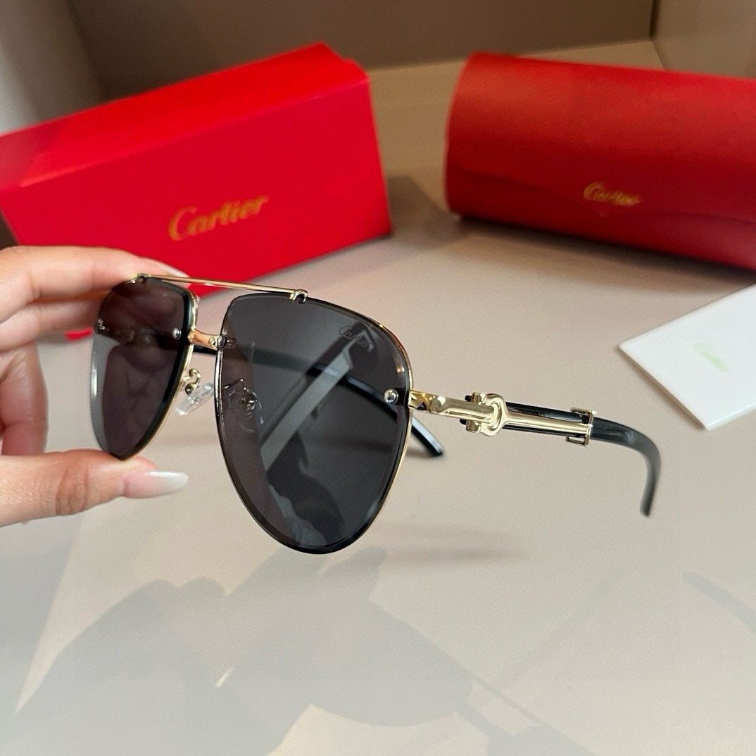 Cartier Aviator Gold Lens Sunglasses for Men - 935058 - detail image 4