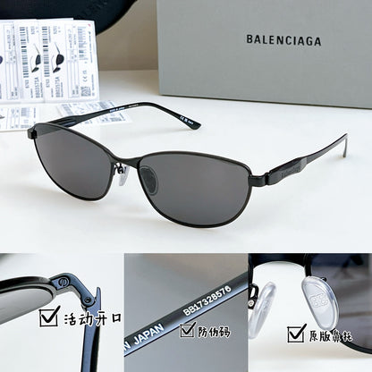Balenciaga BB0357SA Metal Round Silver Lens Sunglasses for Men & Women - detail image 3