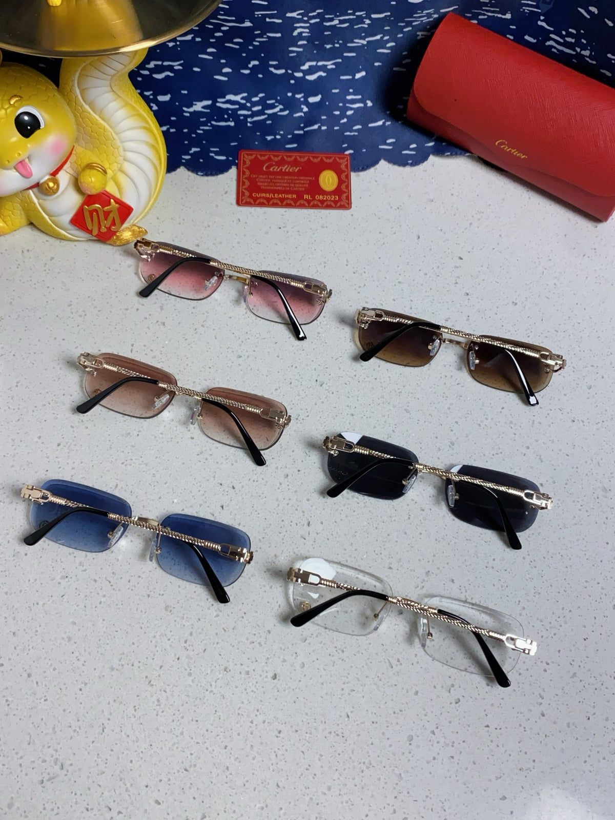 Cartier Fashion Blue Lens Sunglasses for Men & Women - 382782 - detail image 10