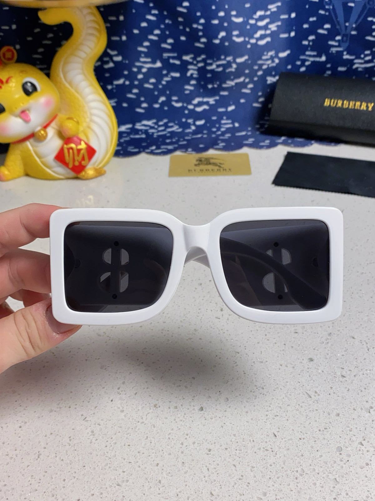 Burberry Oversized Silver Lens Sunglasses for Men & Women - 416031 - detail image 4