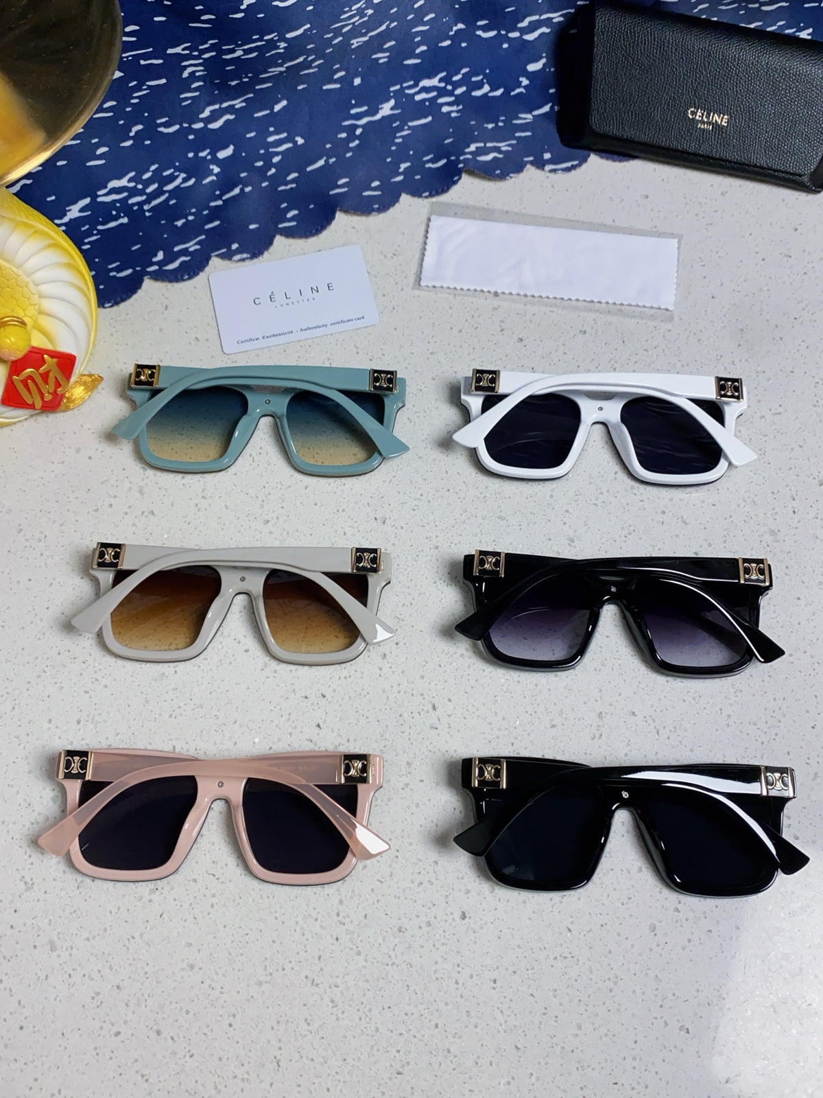 Celine Polarized Square Blue Lens Sunglasses for Men & Women - 449292 - detail image 11