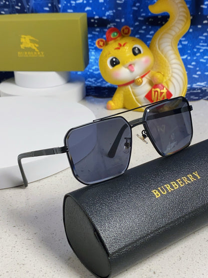 Burberry Polarized Metal Square Blue Lens Sunglasses for Men & Women - detail image 10