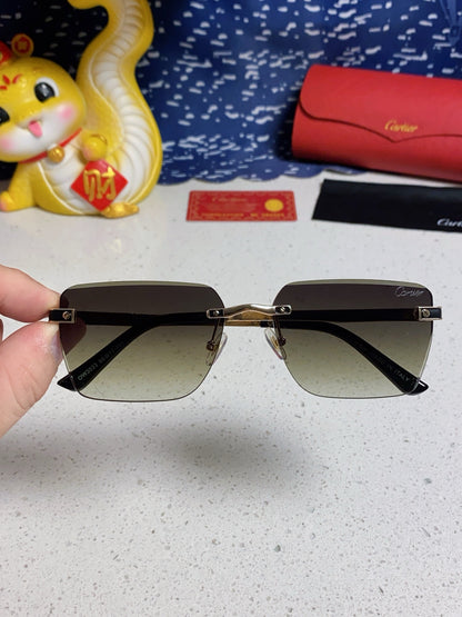 Cartier Lightweight Rimless Silver Lens Sunglasses for Men & Women - 487318 - detail image 4