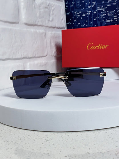Cartier Lightweight Rimless Blue Lens Sunglasses for Men & Women - 487323 - detail image 2