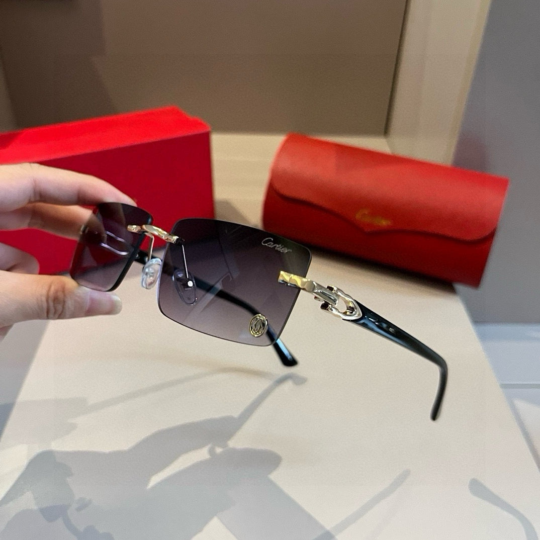 Cartier Lightweight Metal Rimless Silver Lens Sunglasses for Men & Wo - 382812 - detail image 4