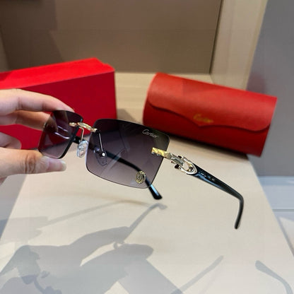 Cartier Lightweight Metal Rimless Silver Lens Sunglasses for Men & Wo - 382812 - detail image 4