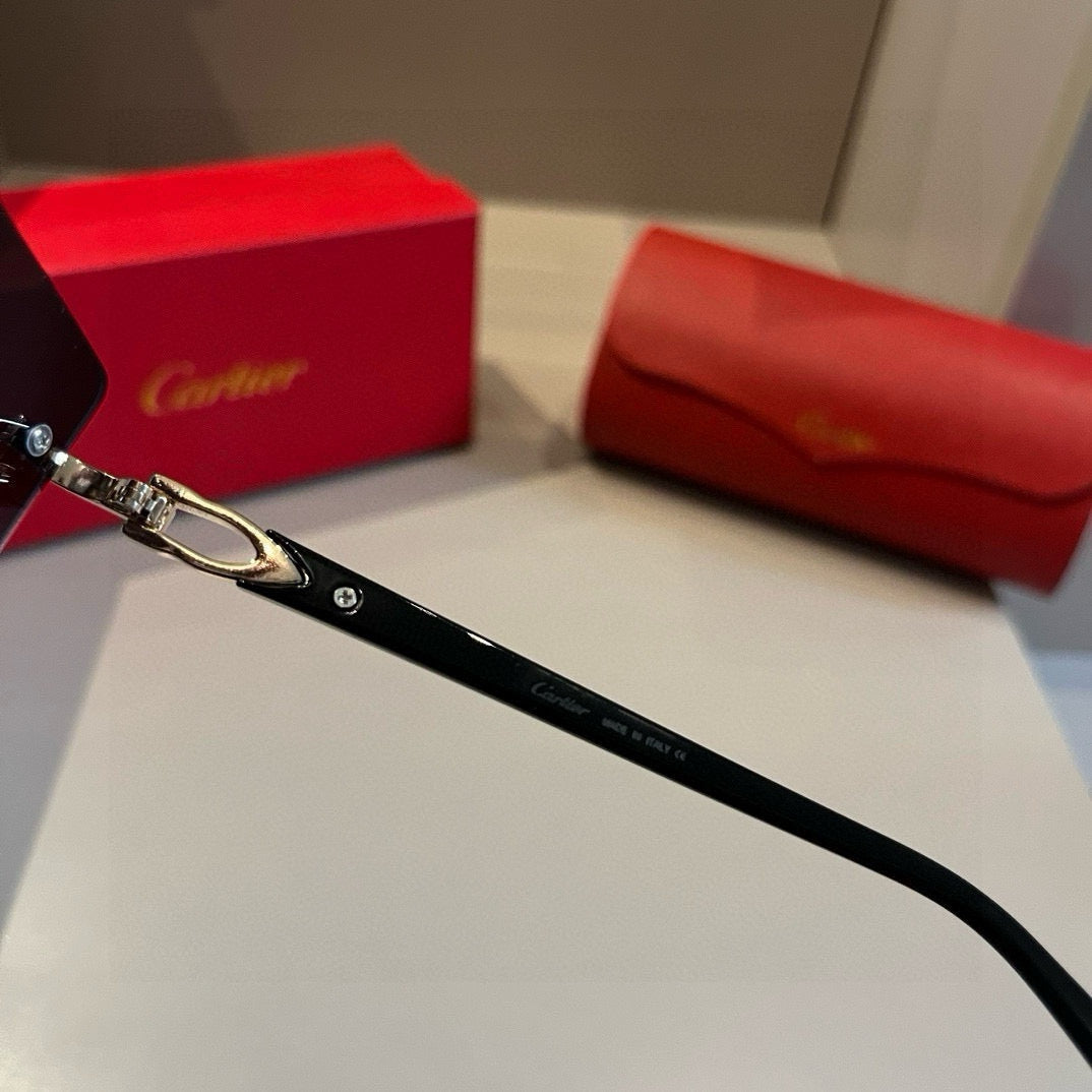Cartier Lightweight Metal Rimless Silver Lens Sunglasses for Men & Wo - 382812 - detail image 9