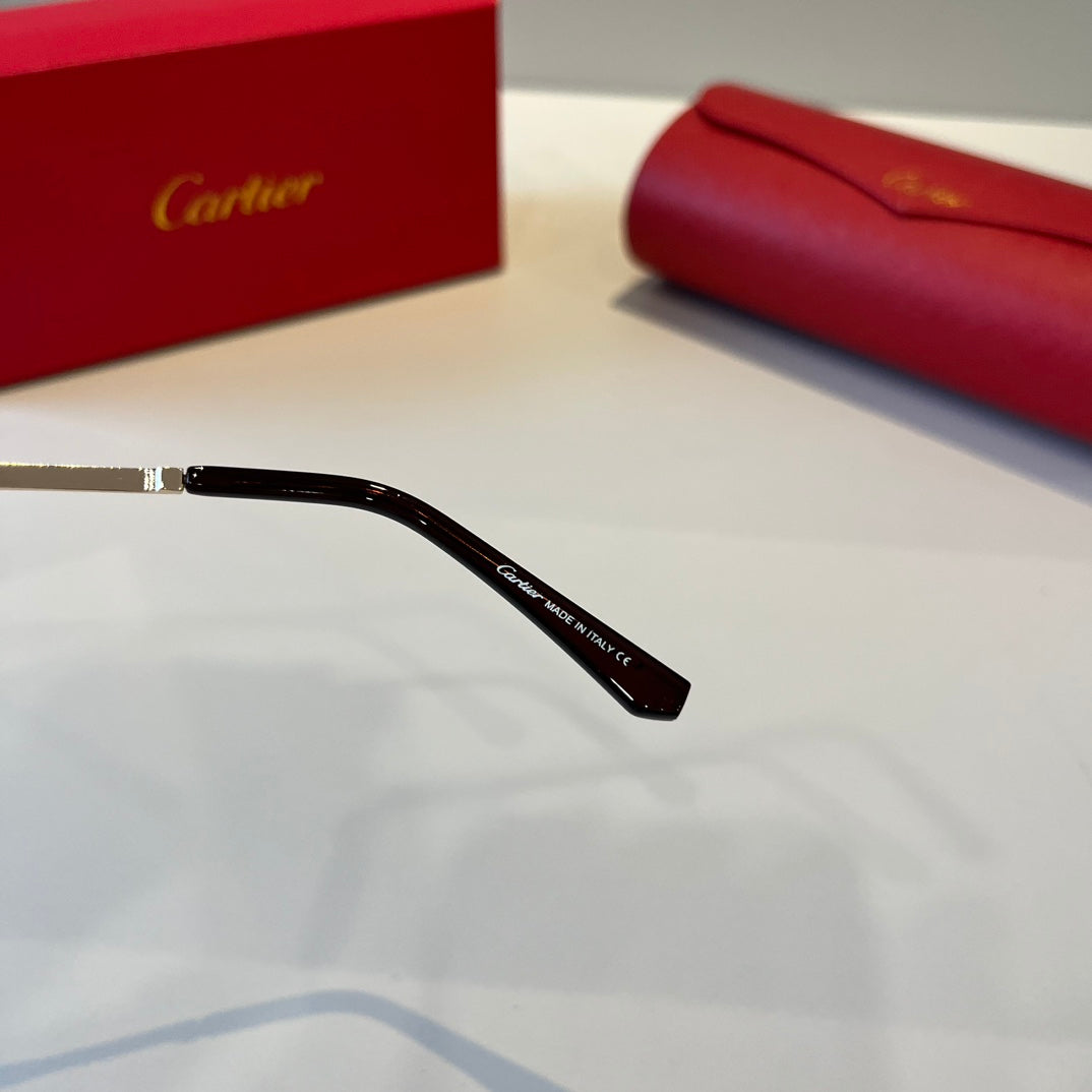 Cartier Lightweight Metal Rimless Brown Lens Sunglasses for Men & Wom - 432321 - detail image 8