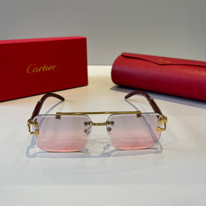 Cartier Lightweight Metal Rimless Silver Lens Sunglasses for Men & Wo - 432323 - detail image 2