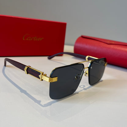 Cartier Lightweight Metal Rimless Silver Lens Sunglasses for Men & Wo - 487231
