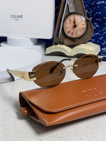 Celine Metal Round Brown Lens Sunglasses for Men & Women - detail image 10