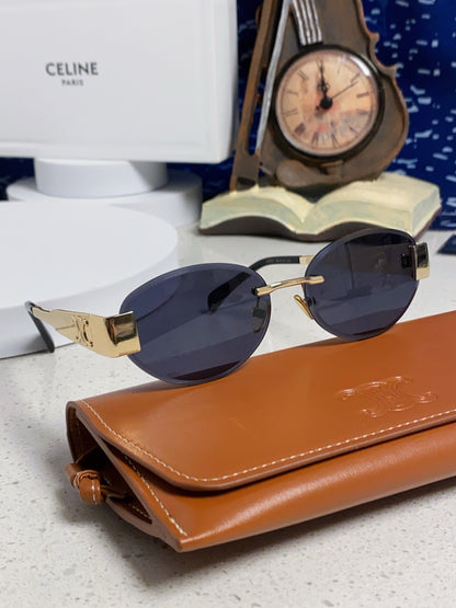 Celine Metal Round Blue Lens Sunglasses for Men & Women - 398830 - detail image 10
