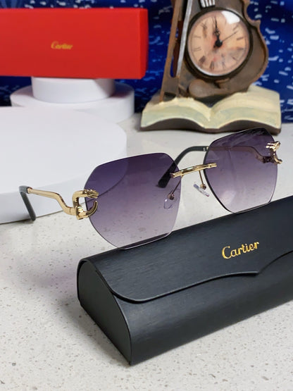 Cartier Lightweight Metal Rimless Silver Lens Sunglasses for Men & Wo - 432229 - detail image 10