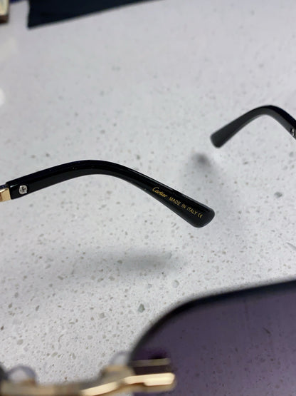 Cartier Lightweight Metal Rimless Silver Lens Sunglasses for Men & Wo - 158532 - detail image 8