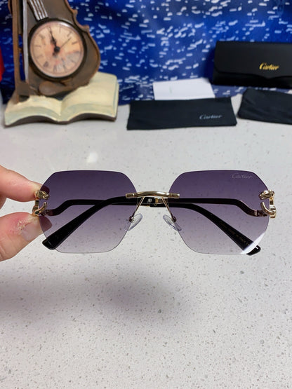 Cartier Lightweight Metal Rimless Silver Lens Sunglasses for Men & Wo - 158532 - detail image 4