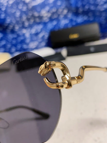 Cartier Lightweight Metal Rimless Black Lens Sunglasses for Men & Wom - 158533 - detail image 7