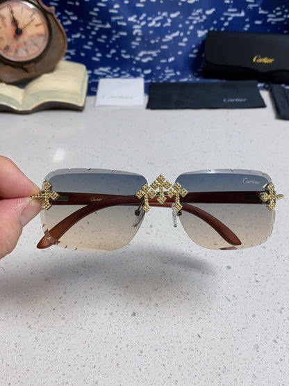 Cartier Lightweight Rimless Silver Lens Sunglasses for Men & Women - 415890 - detail image 4