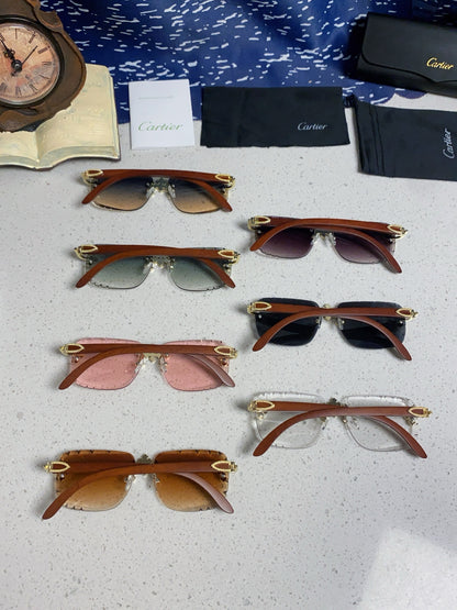 Cartier Lightweight Rimless Silver Lens Sunglasses for Men & Women - 415890 - detail image 12
