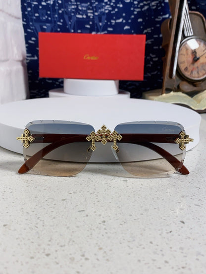 Cartier Lightweight Rimless Silver Lens Sunglasses for Men & Women - 493668 - detail image 10