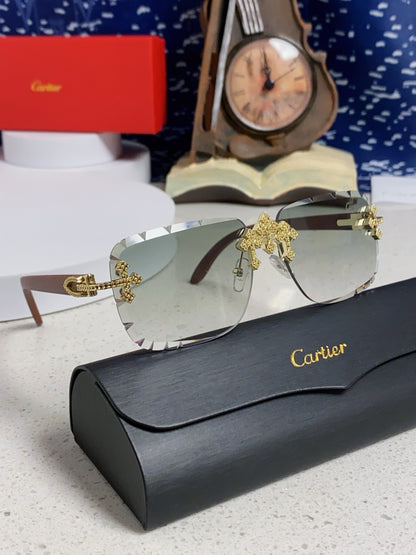 Cartier Lightweight Rimless Silver Lens Sunglasses for Men & Women - 415891 - detail image 11