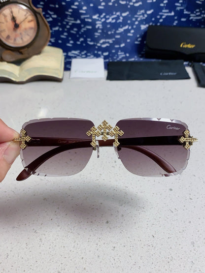Cartier Lightweight Rimless Silver Lens Sunglasses for Men & Women - 493672 - detail image 4