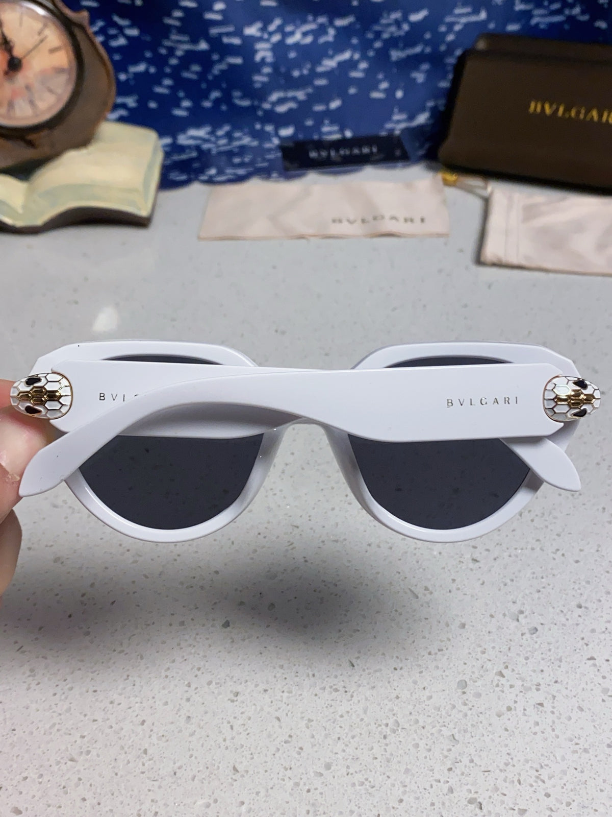 Bottega Veneta Metal Round Blue Lens Sunglasses for Men & Women - 432904 - detail image 5