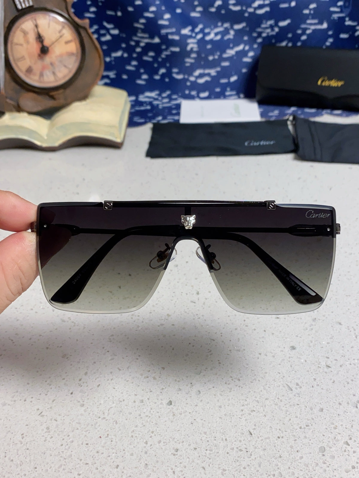 Cartier Fashion Gray Lens Sunglasses for Men - detail image 4