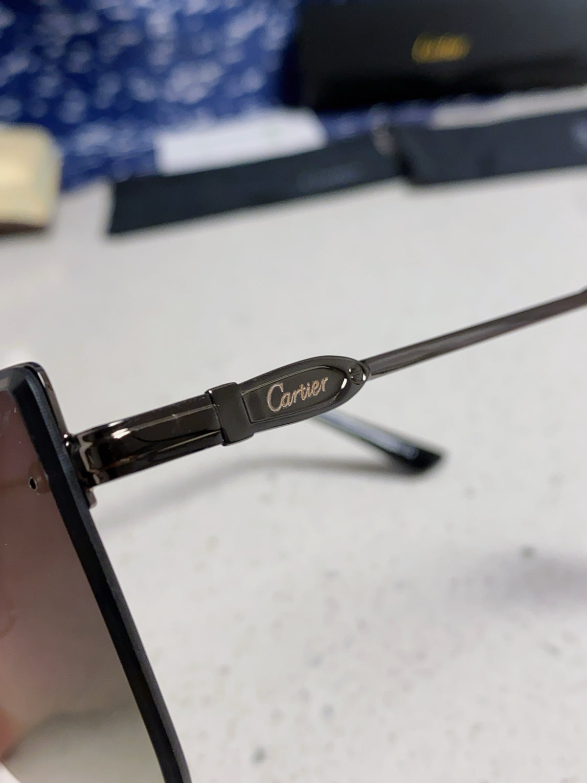 Cartier Fashion Black Lens Sunglasses for Men - detail image 6