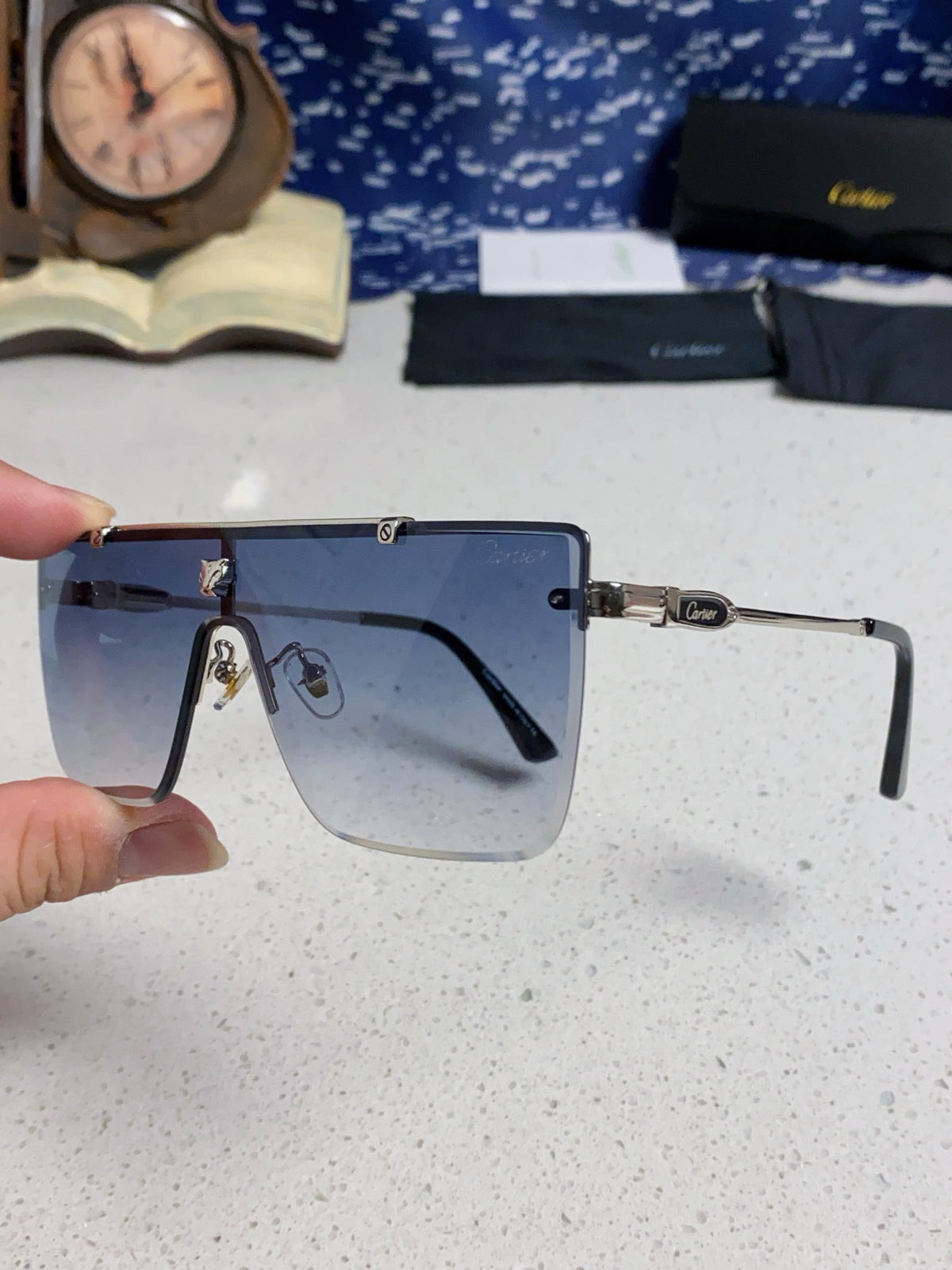 Cartier Fashion Blue Lens Sunglasses for Men - 432379 - detail image 6