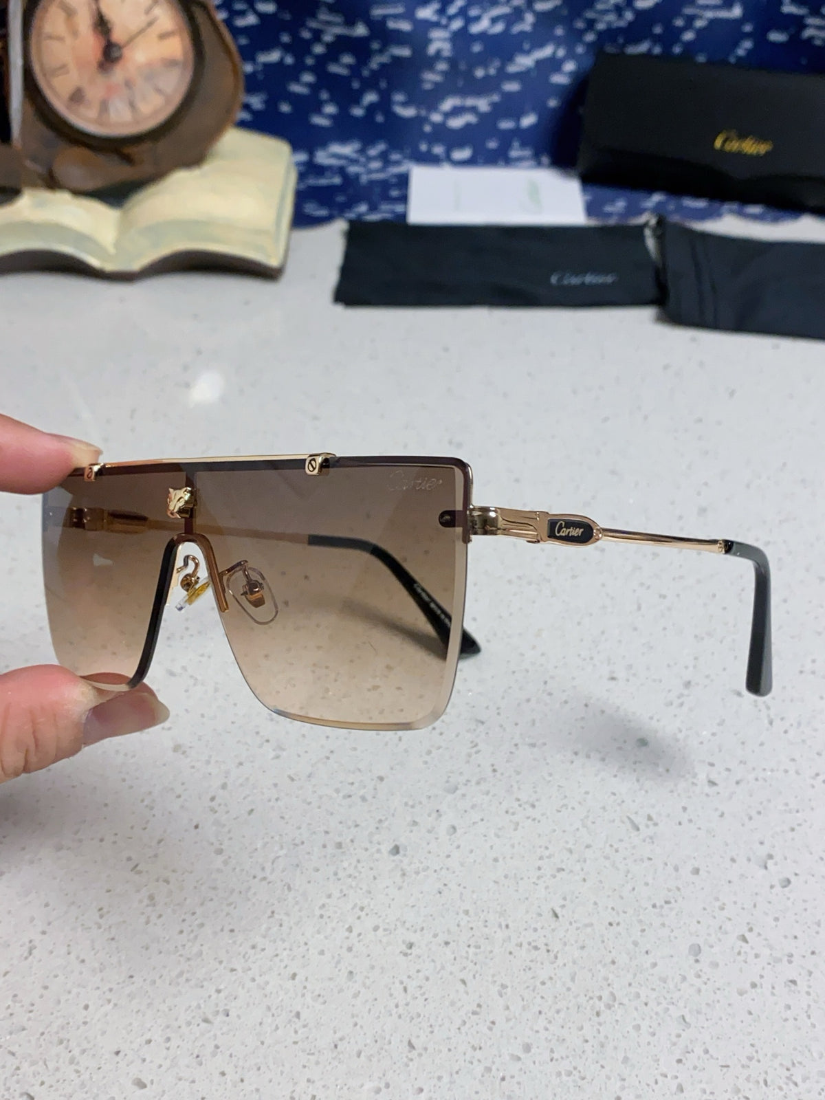 Cartier Fashion Brown Lens Sunglasses for Men - 358577 - detail image 6