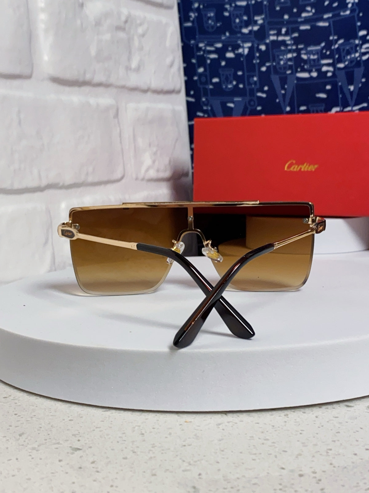 Cartier Fashion Brown Lens Sunglasses for Men - detail image 3