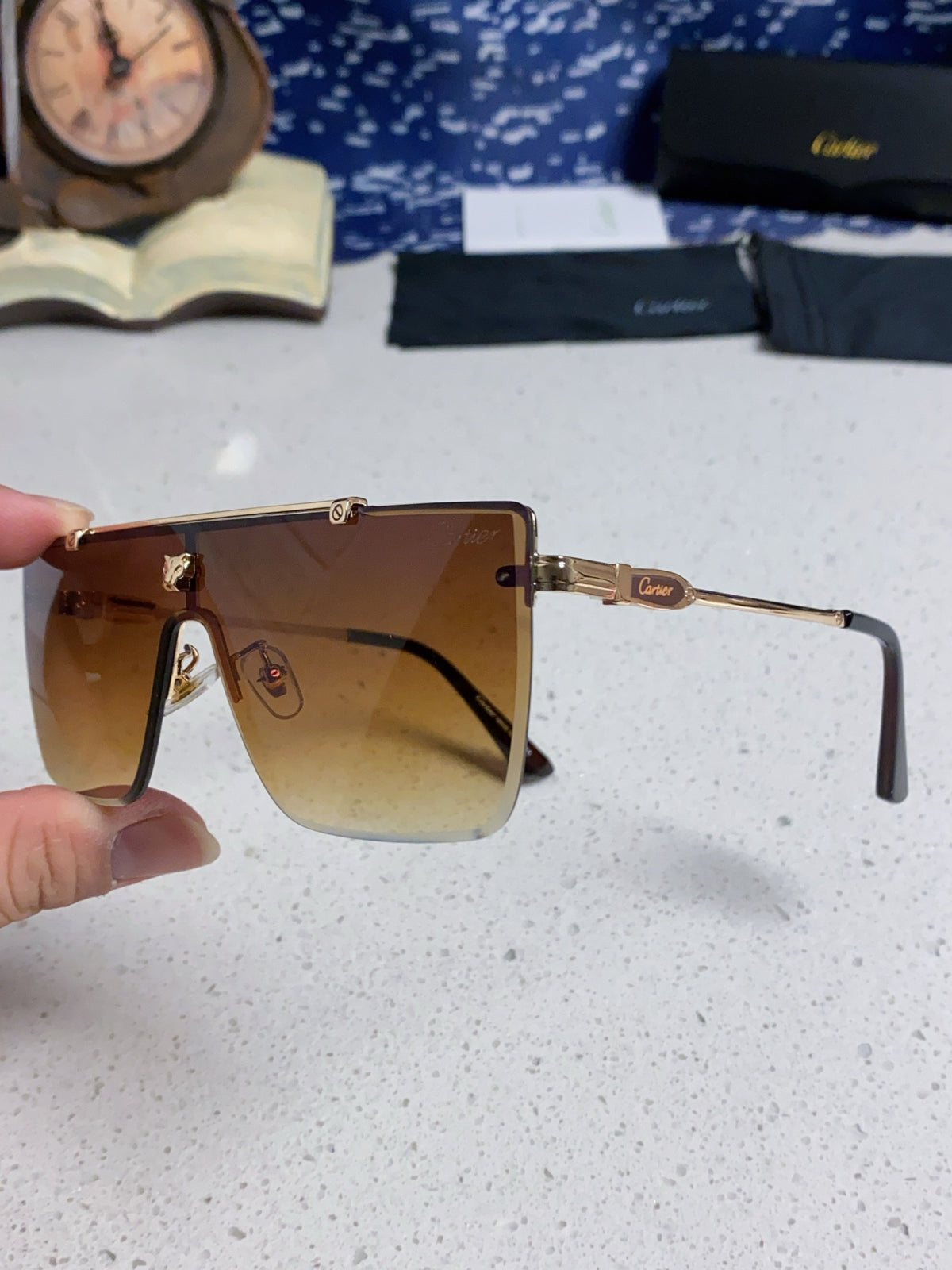 Cartier Fashion Brown Lens Sunglasses for Men - 358578 - detail image 6