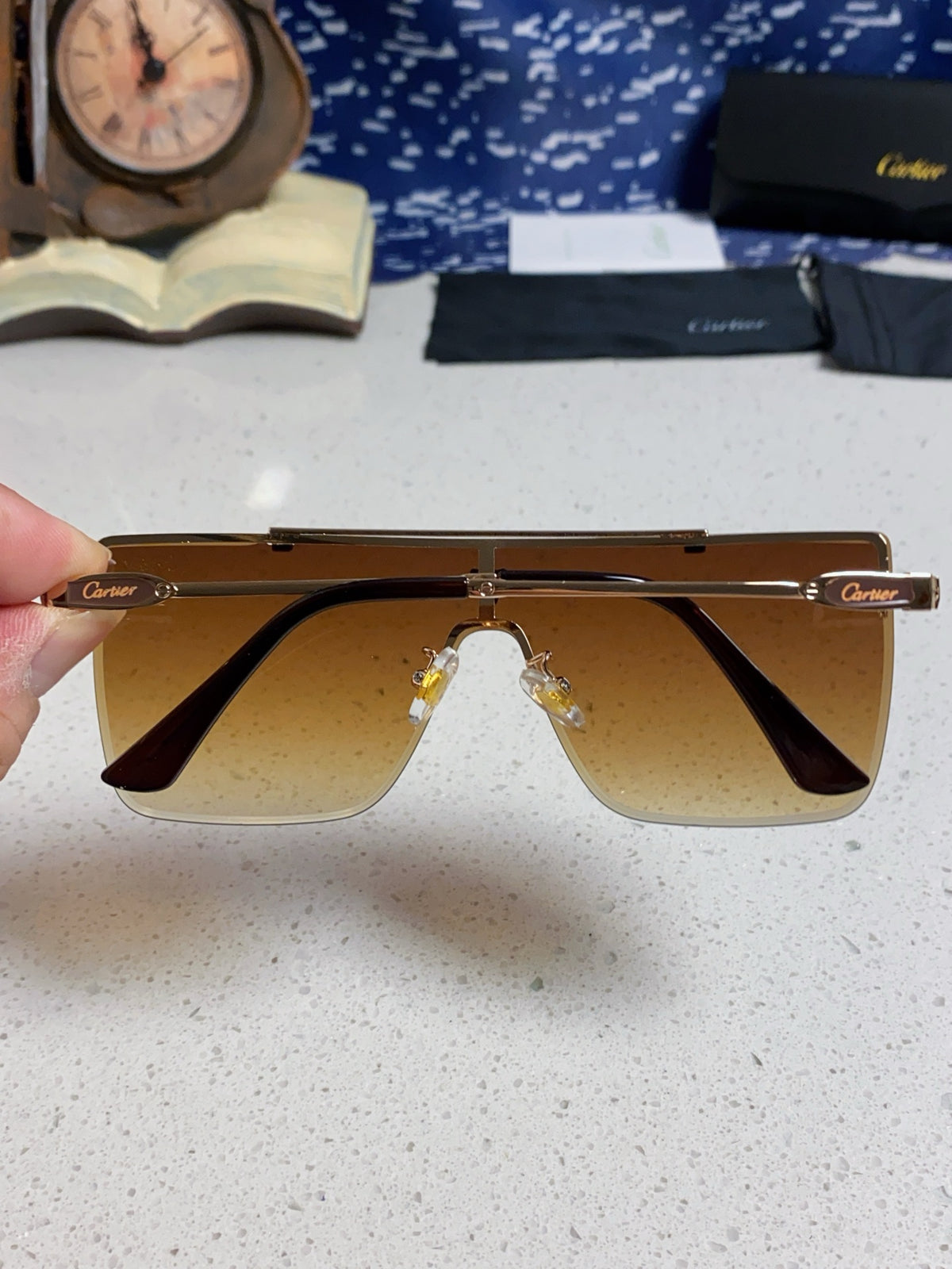 Cartier Fashion Brown Lens Sunglasses for Men - detail image 5