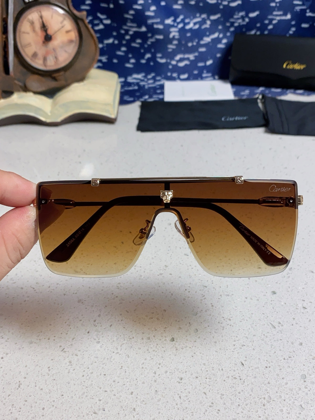 Cartier Fashion Brown Lens Sunglasses for Men - detail image 4
