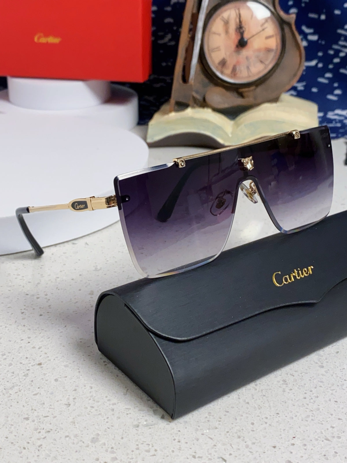 Cartier Fashion Purple Lens Sunglasses for Men - detail image 10