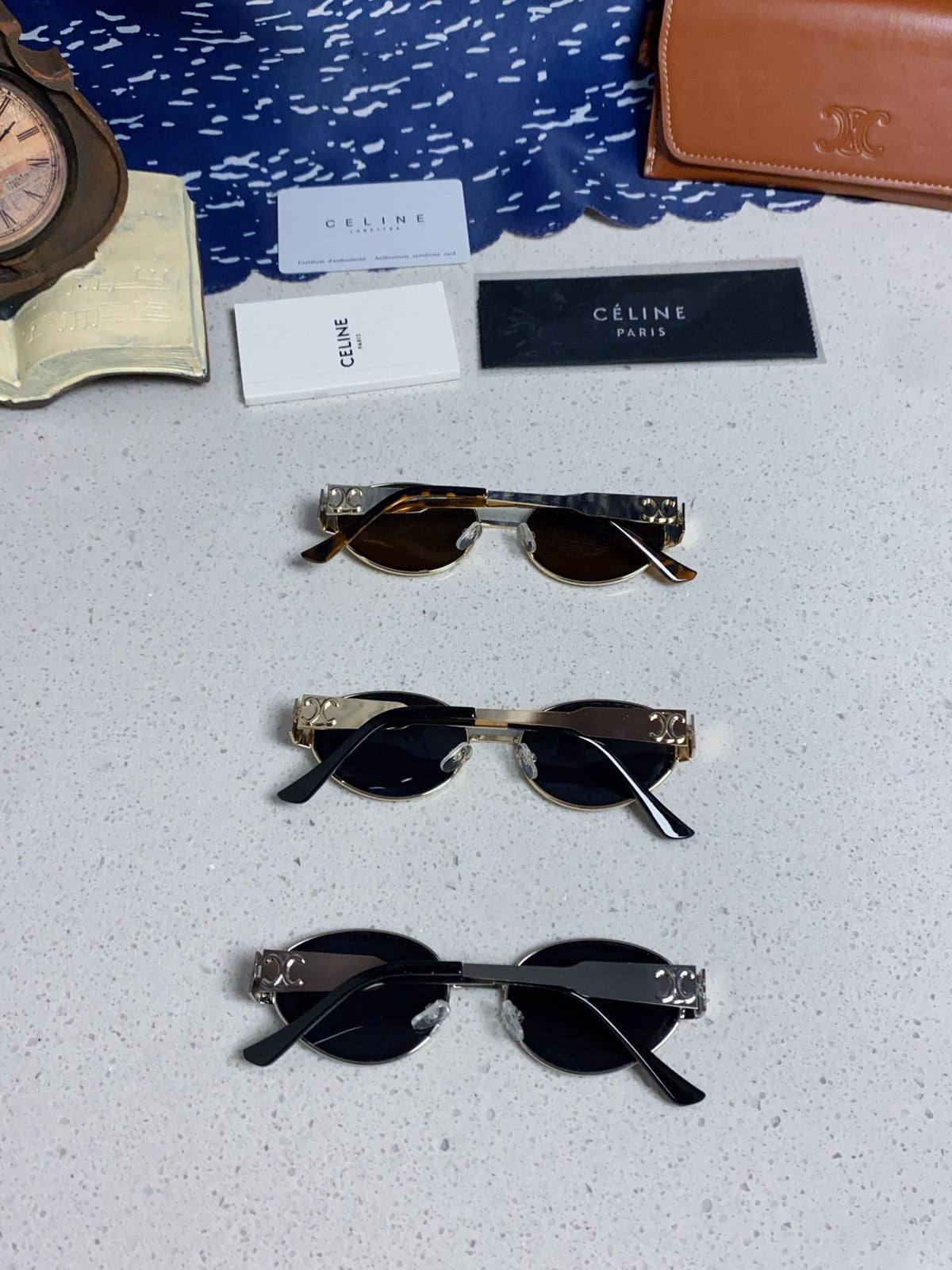 Celine Round Blue Lens Sunglasses for Men & Women - 358290 - detail image 11