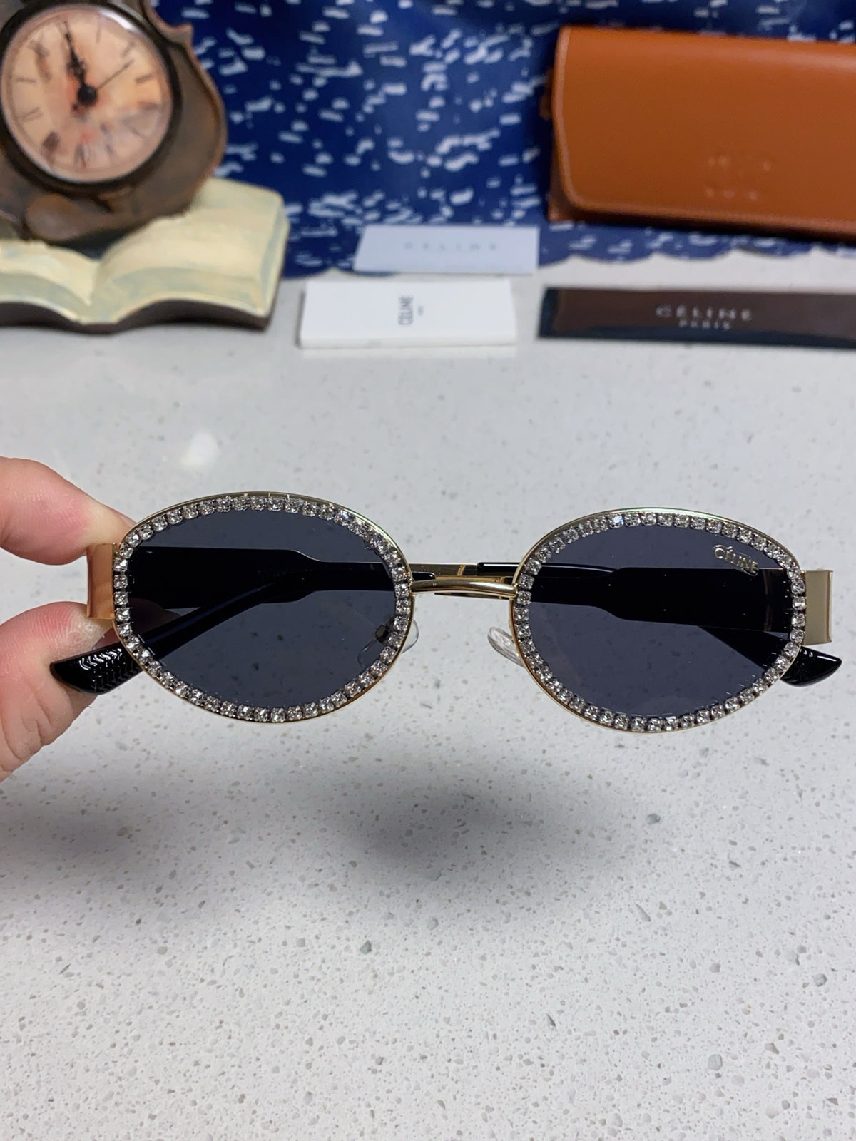 Celine Round Blue Lens Sunglasses for Men & Women - detail image 4