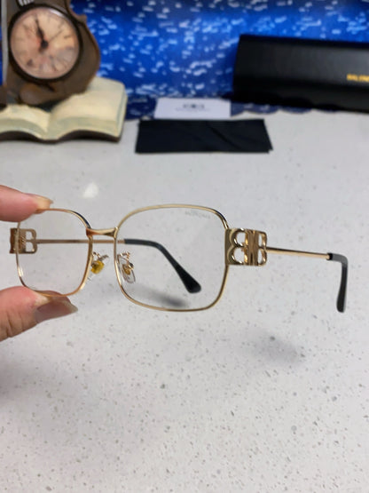 Balenciaga Metal Rectangular Gold Lens Sunglasses for Men & Women - detail image 6