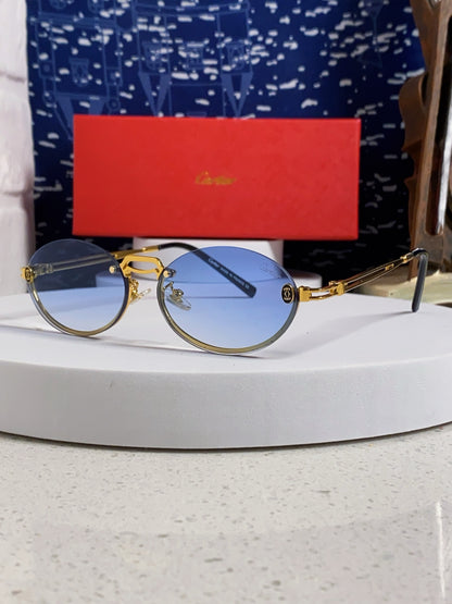 Cartier Lightweight Rimless Blue Lens Sunglasses for Men & Women - 382797