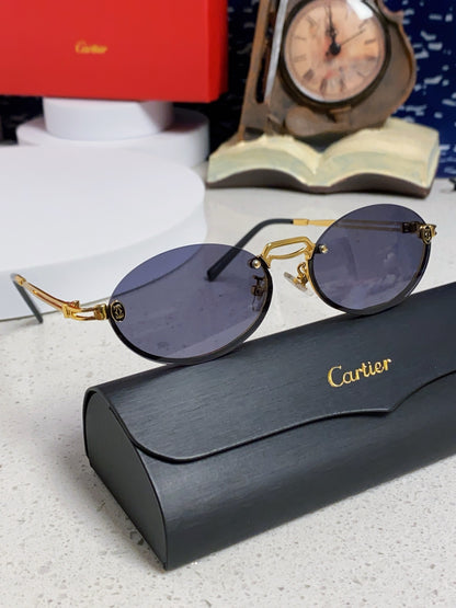 Cartier Lightweight Rimless Blue Lens Sunglasses for Men & Women - 382799 - detail image 10