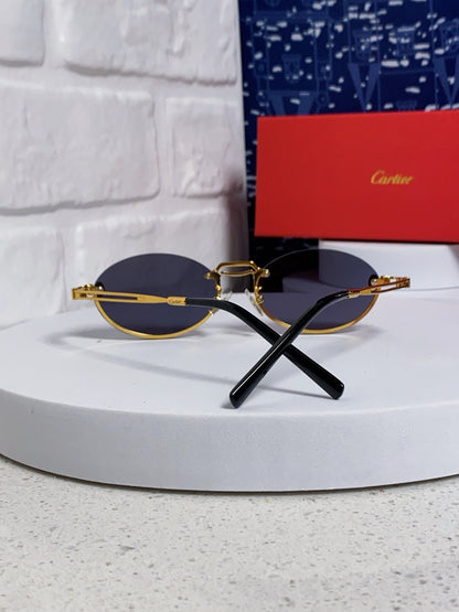 Cartier Lightweight Rimless Blue Lens Sunglasses for Men & Women - 382799 - detail image 3