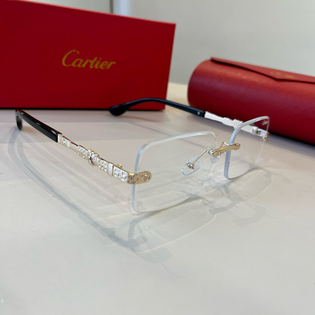 Cartier Lightweight Metal Rimless Silver Lens Sunglasses for Men & Wo - 358487