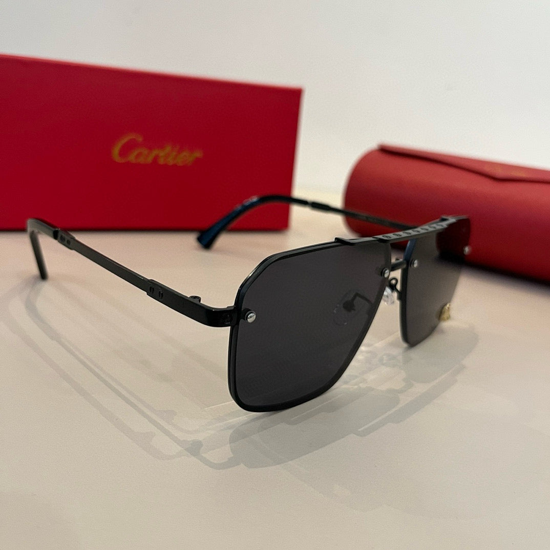 Cartier Lightweight Metal Rimless Silver Lens Sunglasses for Men & Wo - 935072