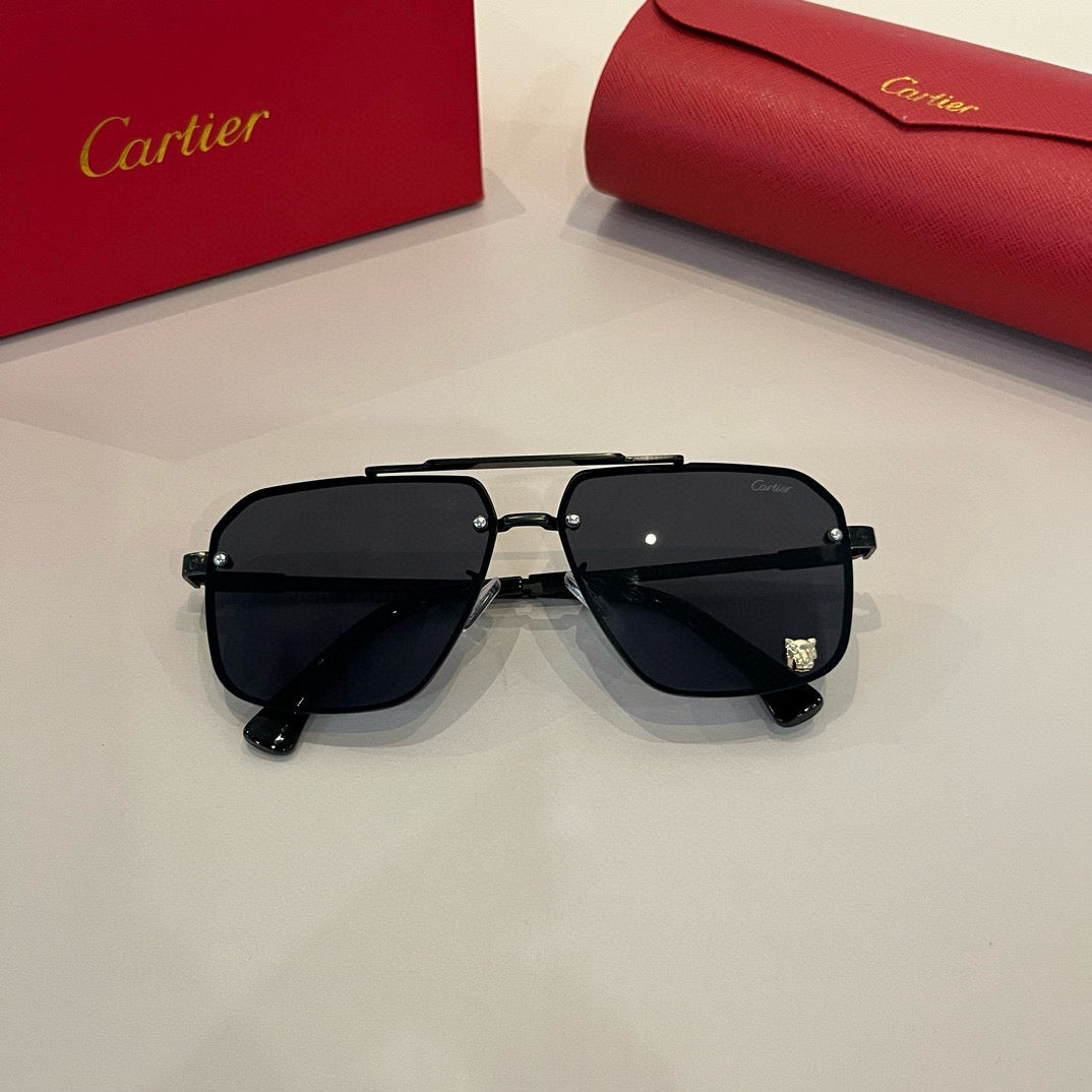 Cartier Lightweight Metal Rimless Silver Lens Sunglasses for Men & Wo - 358489 - detail image 5