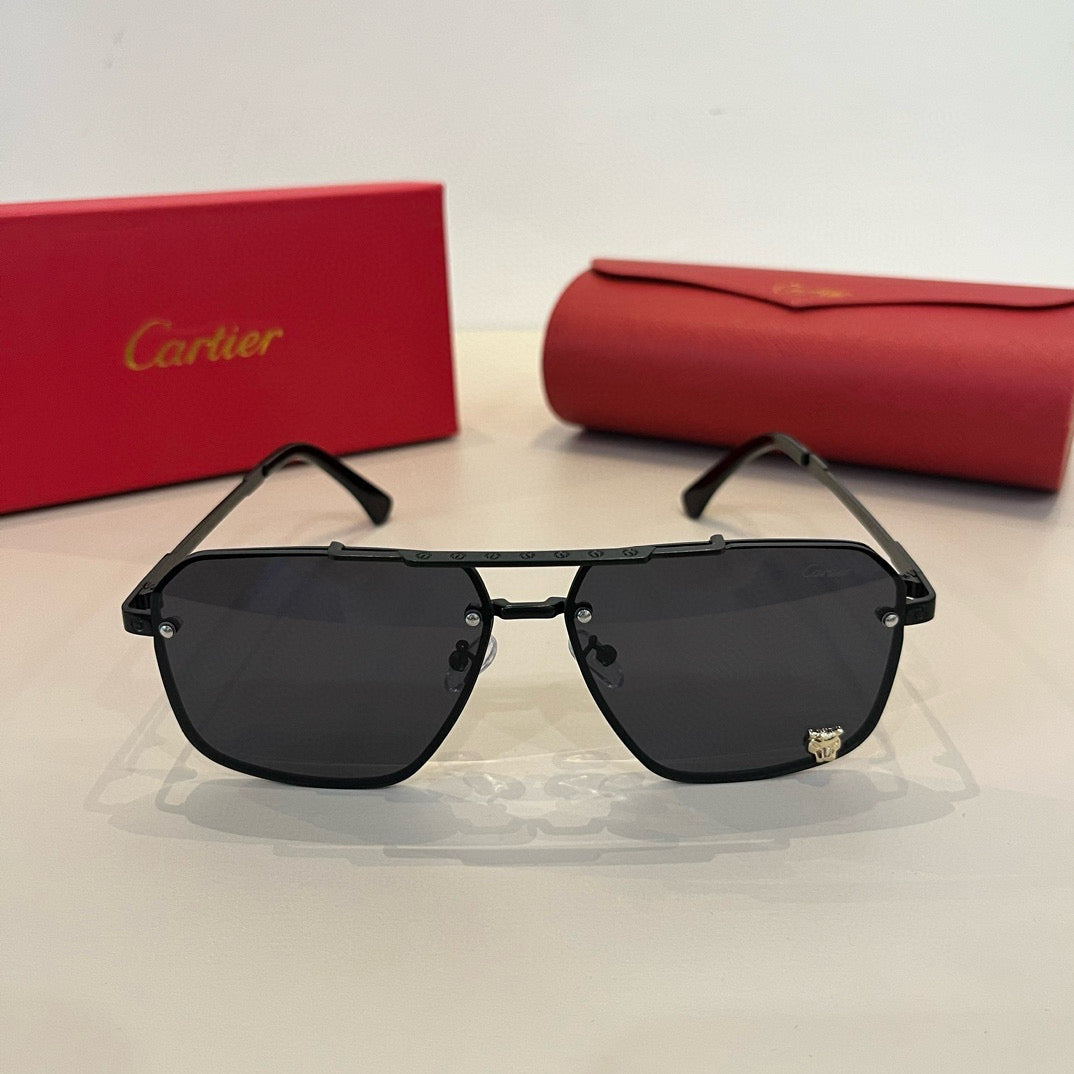 Cartier Lightweight Metal Rimless Silver Lens Sunglasses for Men & Wo - 358489 - detail image 2