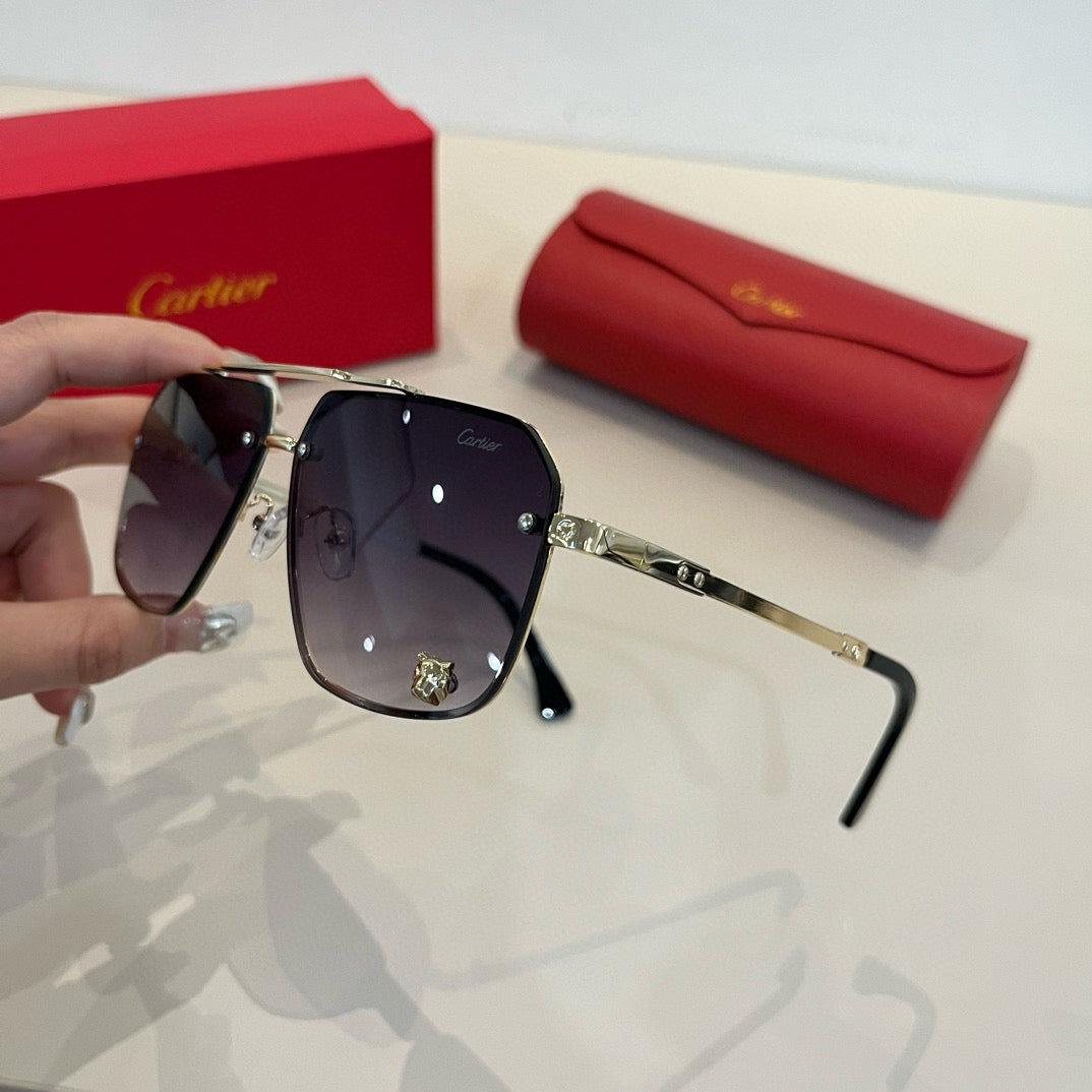 Cartier Lightweight Metal Rimless Silver Lens Sunglasses for Men & Wo - 358490 - detail image 4